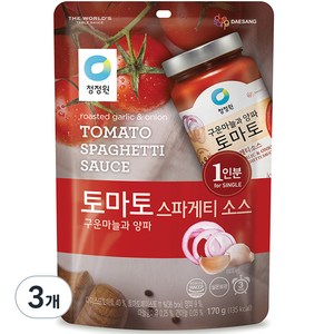 청정원 토마토 스파게티 소스 구운마늘과 양파, 170g, 3개