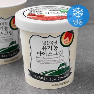 범산목장 유기가공식품인증 아이스크림 딸기 (냉동), 474ml, 1개