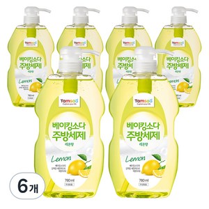 탐사 베이킹소다 주방세제 레몬향, 780ml, 6개