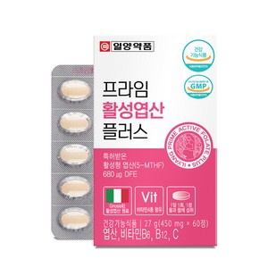 일양약품 프라임 활성엽산 플러스 27g, 60정, 1개