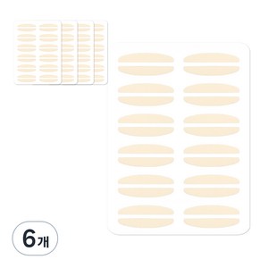 더분 깃털 단면 쌍꺼풀테이프 120매, 누드L타입, 6개