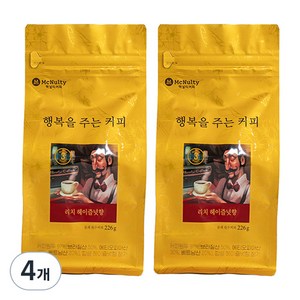 맥널티커피 리치 헤이즐넛향 분쇄 원두커피, 핸드드립, 226g, 4개