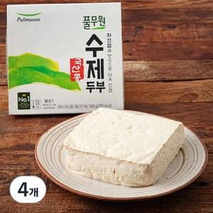 풀무원 국산콩 수제두부, 340g, 4개