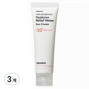 한스킨 리얼컴플렉션 히알루론 릴리프 워터 선크림 SPF50+ PA++++, 50ml, 3개