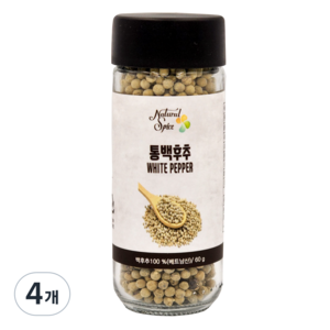 내츄럴스파이스 통백후추, 60g, 4개