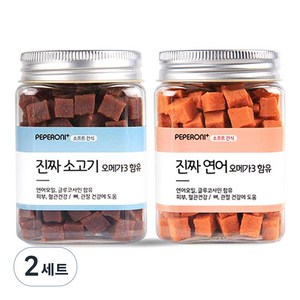 페페로니 강아지 오메가3 트릿, 소고기 + 연어, 180g, 2세트