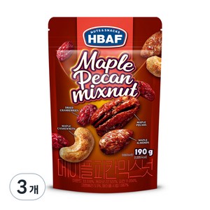 바프 메이플 피칸 믹스넛, 190g, 3개