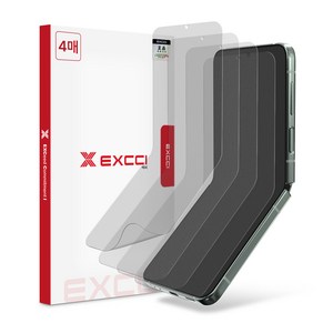 엑씨 저반사 지문방지 우레탄 휴대폰 액정보호필름 투명 4p 세트, 1세트