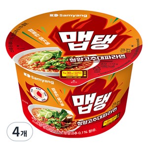 맵탱 큰컵 청양고추 대파라면 110g, 4개