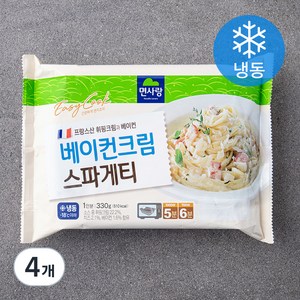 면사랑 베이컨크림 스파게티 1인분 (냉동), 330g, 4개