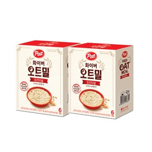 포스트 화이버 오트밀 오리지널 시리얼 6p, 180g, 2개