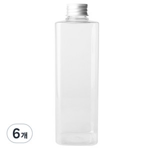 병도매닷컴 DTS500 투명 음료용기 알루미늄 실버캡, 500ml, 6개