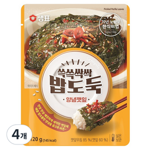 샘표 쓱쓱싹싹 밥도둑 양념깻잎, 120g, 4개