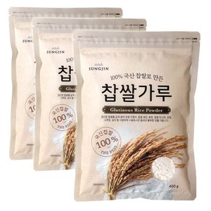 성진 찹쌀 가루, 400g, 3개