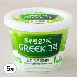 풀무원다논 그릭 달지않은 플레인 요거트, 5개, 400g