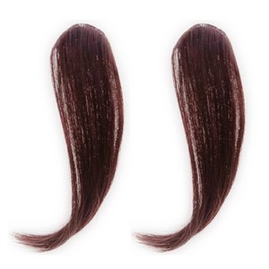 하이유니 사이드 뱅 앞머리 헤어피스 30cm 2피스 세트, 다크브라운, 2개