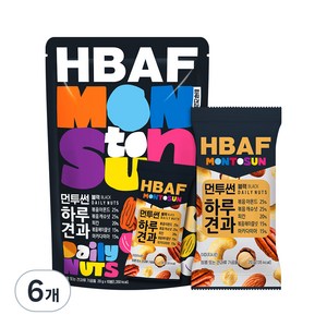 HBAF 먼투썬 하루견과 블랙, 200g, 6개