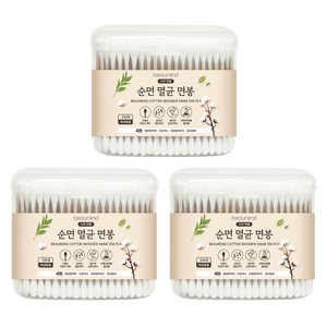 뷰렌드 순면 멸균 나무 면봉, 3개, 350개입