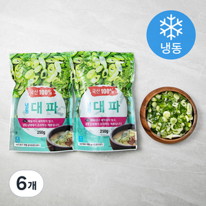 그린피아 냉동 대파 (냉동), 250g, 6개