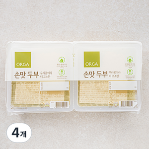 ORGA 우리콩이라 더 고소한 손맛 두부, 300g, 4개