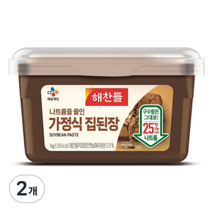 해찬들 나트륨을줄인 가정식집된장, 1kg, 2개