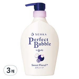 센카 퍼펙트 버블 포 바디워시 스위트 플로럴향, 500ml, 3개