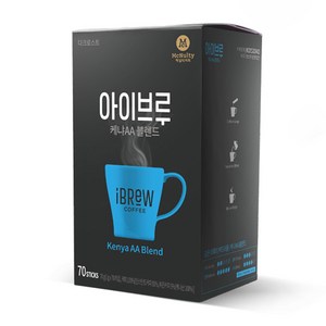 맥널티 아이브루 케냐AA 블렌드 다크로스트 커피믹스, 70개입, 1개, 1g