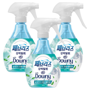 페브리즈 다우니 섬유탈취제 실내건조 프레시클린향 본품, 370ml, 3개