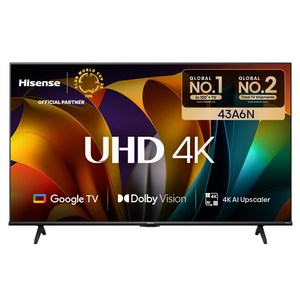 HISENSE 4K UHD LED 스마트TV 43A6N, 108cm(43인치), 스탠드형, 고객직접설치