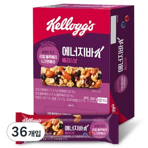 켈로그 에너지바K 베리&넛, 360g, 3개