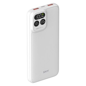 스카이 필 PD10 LCD 디스플레이10000mAh 고속 충전 보조배터리 22.5W, SKY-PD10, 화이트