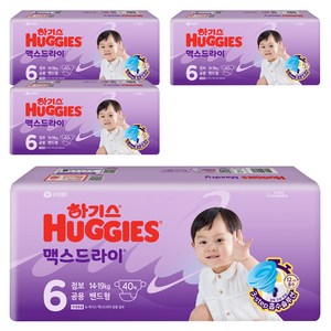 하기스 2024 맥스드라이 밴드형 기저귀 남여공용, 6단계, 160매