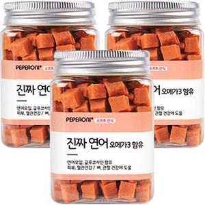 페페로니 진짜 오메가3 애견용 져키, 연어, 180g, 3개