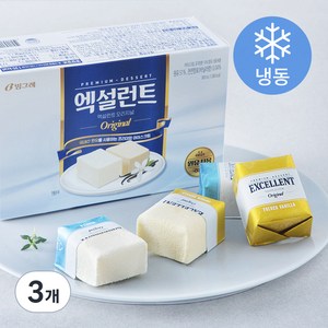 빙그레 엑설런트 오리지널 아이스크림 (냉동), 800ml, 3개