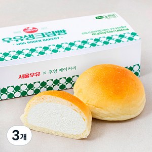 후앙 서울우유 우유생크림빵, 420g, 3개