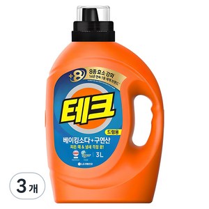 테크 베이킹소다+구연산 액체세제 본품, 3L, 3개