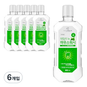 비타할로 데일리뉴 마우스워시 민트, 800ml, 6개