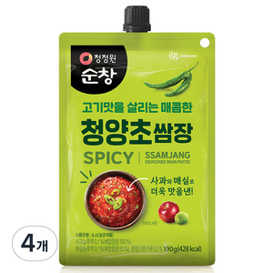 청정원순창 청양초쌈장, 190g, 4개