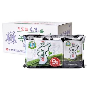 성경식품 지도표 녹차 식탁김 9단, 4g, 108개