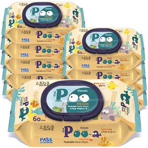 스프링클 푸티슈 비데티슈 캡형, 70g, 60매, 10개