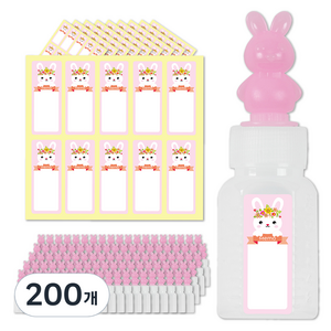 토끼 약병 12cc + 스티커 100p 세트, 200개