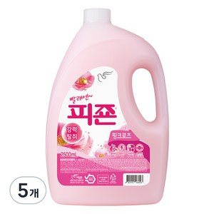 피죤 섬유유연제 핑크로즈 본품, 2.5L, 5개