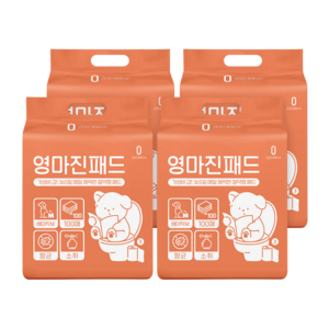 영마진 강아지 배변패드 베이직 18g, 100개입, 4개