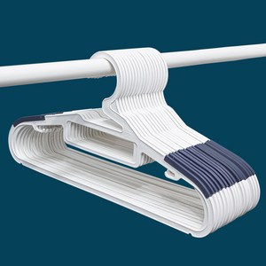 아임홈리빙 화이트 라인 논슬립 옷걸이, 퍼플, 50개