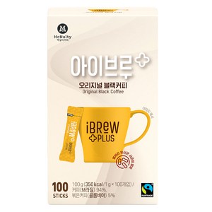 아이브루 플러스 공정무역 오리지널 블랙커피, 100g, 100개입, 1개