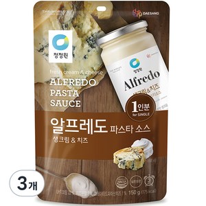 청정원 알프레도 파스타소스 생크림 앤 치즈, 150g, 3개