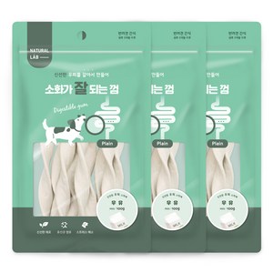 내츄럴랩 소화가 잘되는 껌 강아지 간식, 우유맛, 100g, 3개