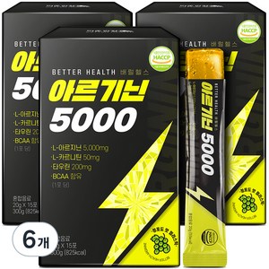 더존건강 배럴헬스 아르기닌 5000 15p, 300g, 6개