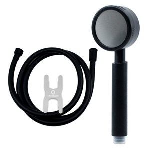 홈다움 블랙 몬스터 샤워기 헤드+블랙 물때방지튜브형 1.5m샤워호스 +스패너, 1세트