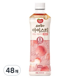 동원보성홍차 아이스티 제로 복숭아, 500ml, 48개